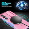 For Samsung Galaxy S25+ 5G Sliding Camshield MagSafe Holder TPU Hybrid PC Phone Case(Purple Pink)
