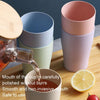 4pcs Wheat Straw Cup Household Plastic Anti-Fall Couple Portable Travel Brushing Cup(Light Blue)