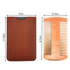 TW-BC90 Beard Wooden Comb Beard Shape Double-Sided Comb With PU Leather Case