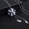 Fashion Lady Gorgeous Flower Sweater Chain Summer Dress Accessories(Blue + White)