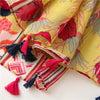 180 X 85cm  Women Cotton And Linen Scarf Retro Splicing Bohemian Printed Silk Shawl SL2008-005 Yellow