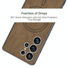 For Samsung Galaxy S25 Ultra 5G GKK Plating Leather Built-in MagSafe Frosted Phone Case(Black)