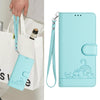 For Samsung Galaxy A26 5G Cat Rat Embossed Pattern RFID Leather Phone Case with Lanyard(Mint Green)