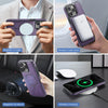 For iPhone 15 Pro Max DG.MING MAGKING-K2 Series MagSafe RFID Card Bag Detachable Phone Case(Purple)