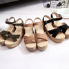 Sloppy Platform Suede Sandals, Shoes Size:35(Khaki)
