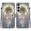 For Samsung Galaxy S23+ 5G Crystal Texture Colored Drawing Leather Phone Case(Elephants)