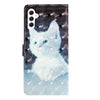 For Samsung Galaxy A26 5G 3D Pattern Leather Phone Case(White Cat)