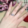 Female Classic Crystal Six-Claw Diamond Ring Wedding Ring, Ring Size:7(White Gold)