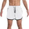 M Three Pants Men Gym Shorts Quick Dry Swimming Trunks(White)