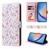For Samsung Galaxy A35 5G Bronzing Painting RFID Leather Phone Case(Pansies)