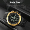 Shimei 2096 Multifunctional Men 50M Waterproof Compass Noctilucent Digital Wrist Watch(Gold)