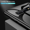 For Galaxy S10 Texture Gradient Glass Protective Case(Black)