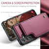 For Samsung Galaxy S25 5G CaseMe C22 Card Slots Holder RFID Anti-theft Phone Case(Red)