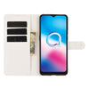 For Alcatel 3X 2020 Litchi Texture Horizontal Flip Protective Case with Holder & Card Slots & Wallet(White)