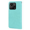 For Xiaomi Redmi 10A 4G Rose Embossed Flip PU Leather Phone Case(Green)