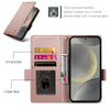 For Samsung Galaxy S25 5G Side Buckle Magnetic Frosted Leather Phone Case(Rose Gold)