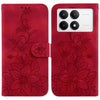 For Xiaomi Redmi K70 / K70 Pro Lily Embossed Leather Phone Case(Red)