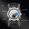 Ochstin 7229 Multifunctional Business Leather Wrist Wrist Waterproof Luminous Quartz Watch(Rose Gold+Dark Brown)