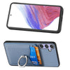 For Samsung Galaxy S25 5G Carbon Fiber Card Wallet Ring Phone Case(Blue)