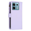 For Xiaomi Redmi Note 13 Pro 5G 9 Card Slots Zipper Wallet Leather Flip Phone Case(Light Purple)