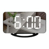 TS-8201 LED Digital Mirror Alarm Clock Big Screen Dual USB Desktop Table Clock, Color: Black Shell White Light