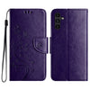 For Samsung Galaxy A56 5G Butterfly Flower Pattern Flip Leather Phone Case(Dark Purple)