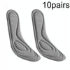 10pairs 5D Nano Antibacterial Deodorant Breathable Anti-Slip Massage Insole, Size: 41-42(Gray)