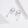Sterling Silver Earrings Zircon Tassel Long Earrings S925 Girl Earrings jewelry