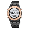 SKMEI 2043 Multifunctional Muslim Worships Compass Digital Wrist Watch(Black Rose Gold+White)