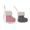 Mini Knitted Christmas Gift Socks Holiday Decorations(Gray)