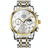 OLEVS 2889 Men Multifunctional Luminous Waterproof Quartz Watch(White + Gold)