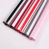 Two-Color Stripes Flower Wrapping Paper Waterproof Gift Wrapping Paper(Pink)
