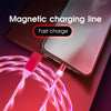 2 in 1 USB to 8 Pin + Micro USB Magnetic Suction Colorful Streamer Mobile Phone Charging Cable, Length: 1m(Red Light)