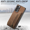 For Samsung Galaxy A22 5G Retro Leather Zipper Wallet Back Phone Case(Brown)