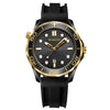 Black Silicon Inter-gold Black BINBOND B2820 Luminous 30m Waterproof Men Sports Quartz Watch