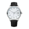 YAZOLE 502 Arabic Numerals Men Business Watch Fashion Quartz Watch(Silver Shell White Tray Black Belt)