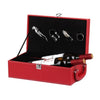 Wine Gift Box Double Stick with Tools Wine Gift Box Leather Box(Red)