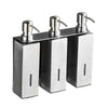 Hotel Stainless Steel Soap Dispenser Home Wall Mounted No Punch Press To Soap Bottle, Style: Square 3 Barrel