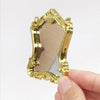 3 PCS Mini Dollhouse Pocket Furniture Accessories Classical Mirror(Gold)