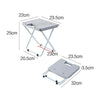 Portable Folding Stool Iron Frame Legs Lightweight Collapsible Chair(Grey)