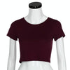 Round Neck Exposed Navel Shirt Body Short Sleeve T-shirt, Size: XL(Fuchsia)