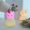 JX-YD-08 Silicone Calf Cow Night Light LED Colorful Dimming Pat Sleeping Bedside Lamp