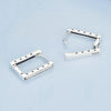 BSE739 Sterling Silver Geometric Minimalist Rectangular Earrings