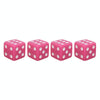 Universal 8mm Dice Style Plastic Car Tire Valve Caps, Pack of 4(Magenta)