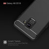 For Galaxy A8 (2018) Brushed Texture Carbon Fiber Shockproof TPU Protective Back Case (Grey)