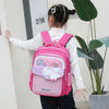 Kindergarten Burden-reducing Schoolbag Children Cute Cartoon Backpack(Navy Blue)