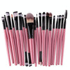 20pcs/set Wooden Handle Makeup Brush Set Beauty Tool Brushes(Black+Pink)