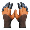 A Pair Latex Gloves with Claws ABS Plastic Gloves for Digging and Planting(Coffee)