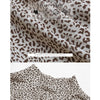 Crop Top Long Sleeve Pullover Turtleneck Leopard Shirt, Size:L(Khaki)