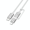 hoco U134 Type-C / USB-C to Type-C / USB-C + 8 Pin 2 in 1 Braided Fast Charging Data Cable, Length:1.2m(Grey)